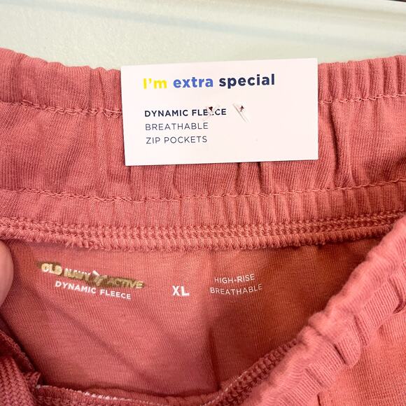 Old Navy Sweatpants Women XL Coral Pink Fleece High Rise Active Jogger Gym NWT - Picture 6 of 11
